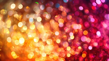 Wall Mural - vibrant bokeh lights background in warm cool tones