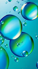 Aufkleber - close-up of colorful oil and water bubbles in liquid