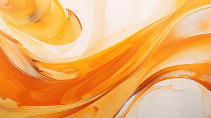 Wall Mural - painting orange and white abstract