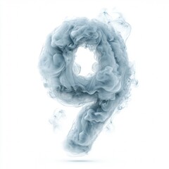 Poster - thick smoke collects into number 9 isolated on white background
