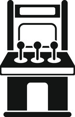 Poster - simple icon style image of a retro arcade game machine with joysticks, evoking the concept of entert