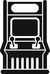 Poster - simple icon of a retro arcade game with two joysticks and a screen, inviting players to relive the n