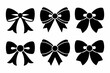 © Trendy CraftSVG  - Bow icon, Set of different black gift bow silhouette vector, bows clipart bundle, Decorative holiday ribbon bows
