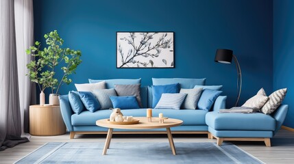 Wall Mural - living house interior blue