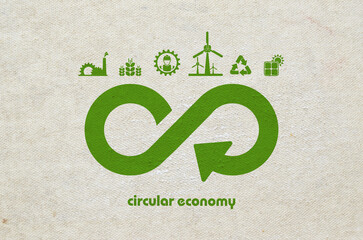 circular economy icons on white background	