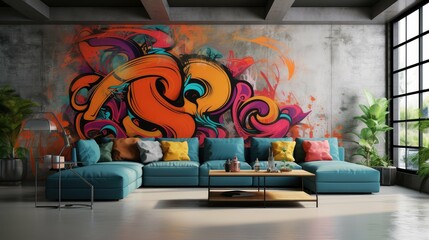 Canvas Print - vibrant concrete walls