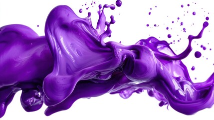 Poster - Purple ink elegantly swirls and disperses in water, forming captivating abstract shapes and dynamic patterns with rich color