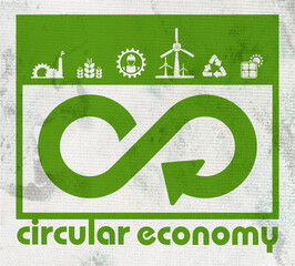 circular economy icons on white background	