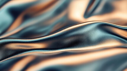 Poster - A captivating surface displays a smooth metallic texture with fluid movement, creating an intriguing play of light and shimmering reflections