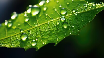 Sticker - glistening green leaf invitation