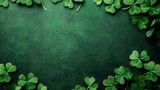 Shamrock Celebration, vibrant green backdrop adorned with shamrocks, ideal for St. Patrick's Day festivities, offers ample space for personalized messages or greetings.