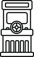 Poster - arcade racing game machine with steering wheel icon in outline style isolated on white background fo