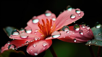 Wall Mural - flower droplets water