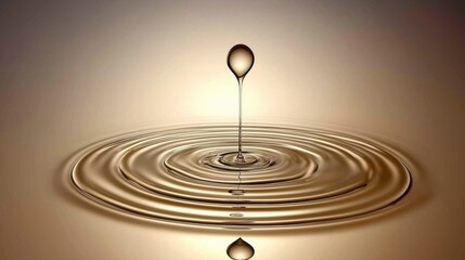 Poster - Elegant Water Drop Creating Ripples on Surface
