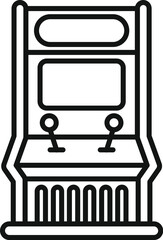 Poster - retro arcade game machine icon in outline style for any design purpose