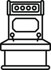 Poster - line art icon of a classic arcade game machine, evoking nostalgia for vintage gaming and entertainme