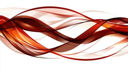 Poster - Flowing Waves of Red and Orange Abstract Artwork