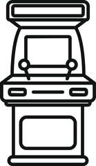 Poster - simple line drawing of a classic arcade game cabinet, evoking nostalgia for vintage gaming