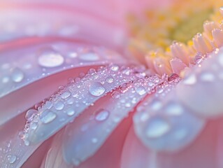 Sticker - A close-up of petals, with tiny droplets of dew glistening on them