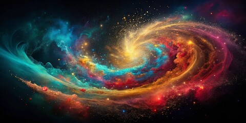 Wall Mural - A cosmic dance of vibrant nebulae, swirling with celestial energy, illuminating the vast expanse of the night sky with celestial brilliance.