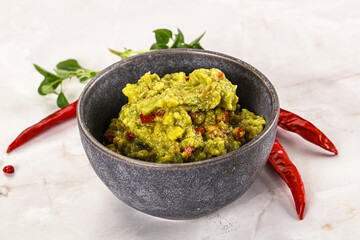 Poster - Guacamole with avocado, tomato and chili