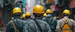 © wijayanto - Construction Workers Walking Down a Busy Street