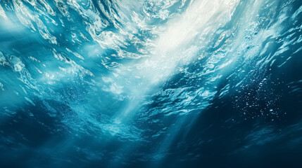 Wall Mural - underwater blue background in sea: a serene underwater background with a focus on blue tones, suitab