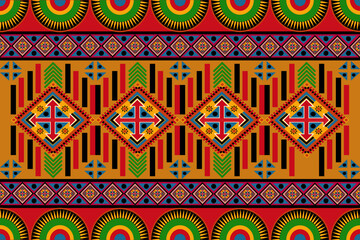 The geometric ethnic pattern of traditional style. Navajo, America Indian patterns. Design for background, wallpaper, clothing, wrapping, Batik, fabric, and prints. Vector illustration.