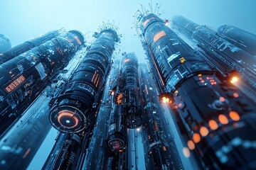 Poster - 10. AI-powered future, digital city, innovative technology, holographic society