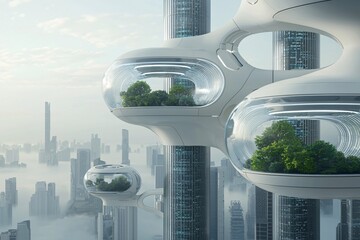 Poster - 13. AI metropolis, digital innovation, futuristic architecture, holographic networks