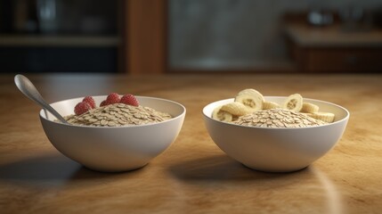 Oatmeal with Berries and Bananas