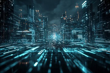 Poster - 2. ai-powered metropolis, neon lights, advanced technology, digital society