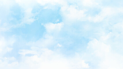 Wall Mural - light blue with watercolor soft cloud in the sky background vector. sky blue aquarelle paint paper t