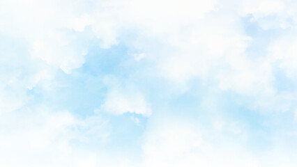 Wall Mural - light blue with watercolor soft cloud in the sky background vector. sky blue aquarelle paint paper t
