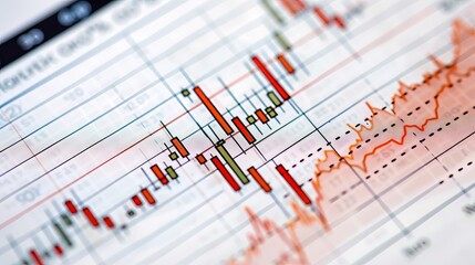 Financial stock market graph illustrating economic trends and data analysis