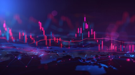 Wall Mural - Financial stock market graph illustrating economic trends and data analysis