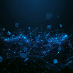 Abstract digital connecting dots and lines background. Network connection structure. 3d rendering