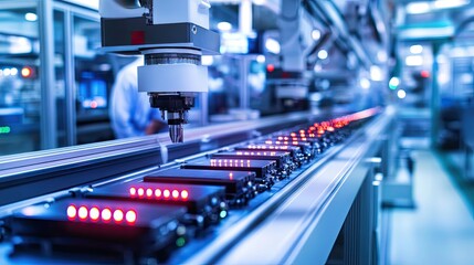 Poster - Automated Assembly Line with Robot Arm and Circuit Boards