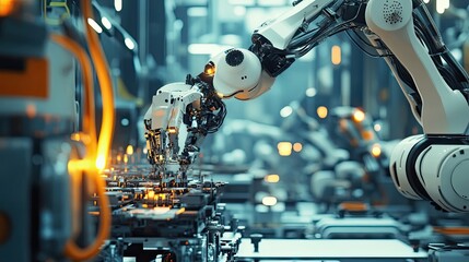 Poster - A Robotic Arm Performs a Precision Task in a Factory Setting