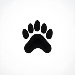 Sticker - Black animal paw print icon isolated on white background