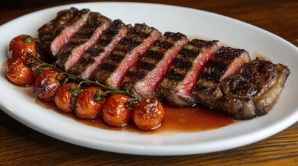 Sticker - Juicy Grilled Steak with Roasted Cherry Tomatoes