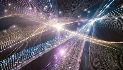 Poster - colorful abstract light trails create a dynamic visual display resembling cosmic phenomena in a star