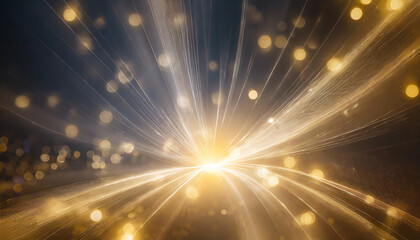 Poster - a dazzling burst of golden light illuminating a dark background, creating an ethereal atmosphere ful
