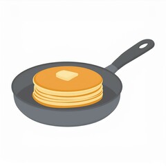 pancakes in a pan illustration isolated on white