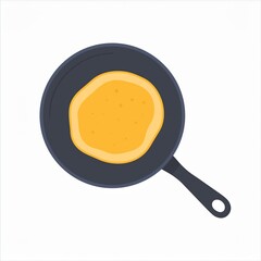 pancakes in a pan illustration isolated on white