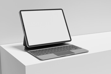 Tablet with blank white screen for mockup