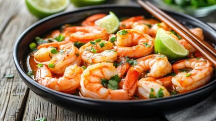 Poster - Delicious Shrimp Dish with Lime and Herbs