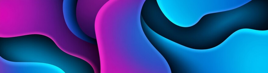 Wall Mural - Modern abstract vector background featuring a blue and purple gradient with wavy shapes, ideal for creative design projects and digital artwork.