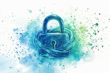 Canvas Print - The Encrypted Asset Lock, Digital Rights Management DRM