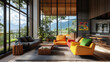 © Yung - Japandi minimalist interior design of farmhouse living room 1